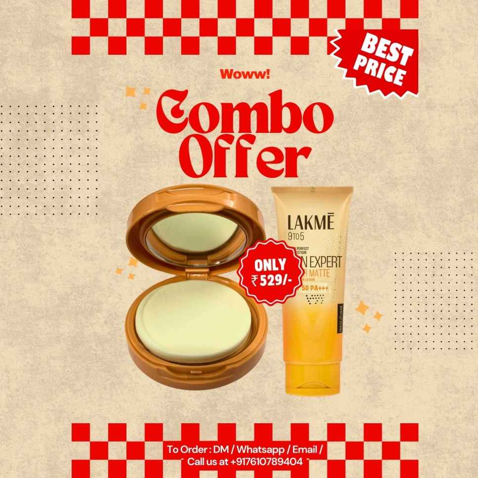 Combo Pack : BB Lakme Compact Powder + Sunscren SPF 50 PA +++