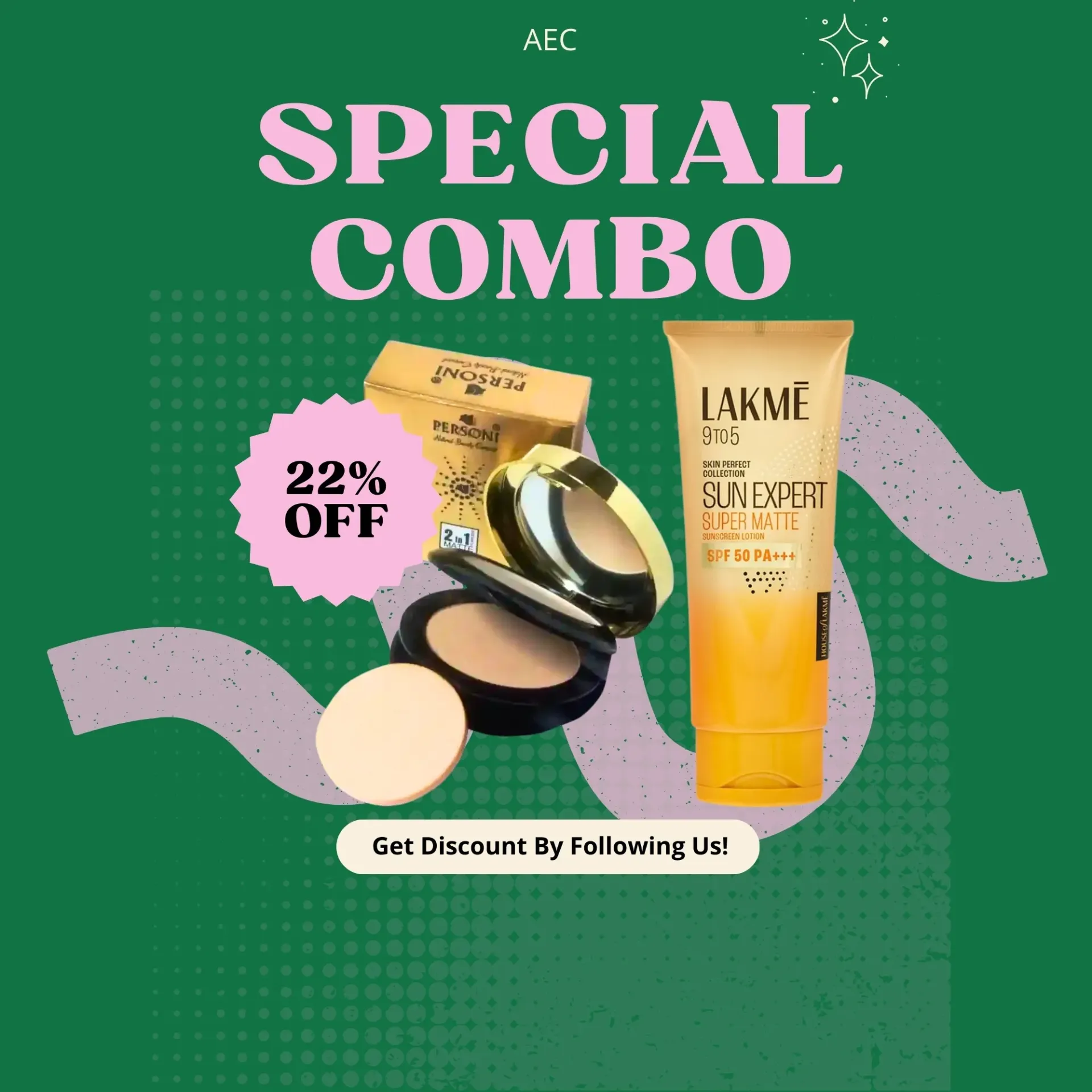 Combo Pack of Lakme Sunscream + Personi 2 in 1 powder