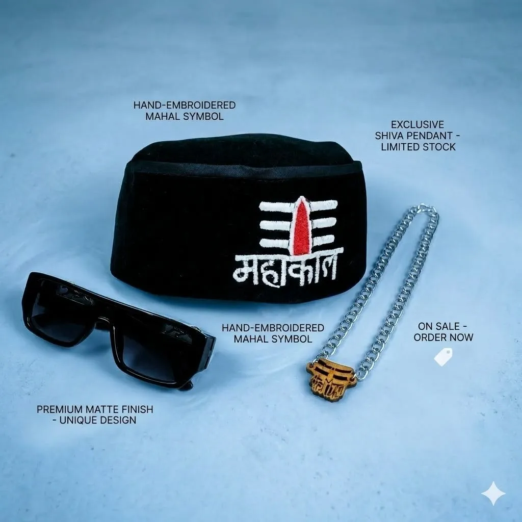 Combo Pack: MAHAKAL CAP, SUNGLASSES,, PENDANT