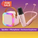 Combo Pack: speaker With Mic ,Neckband Earphones