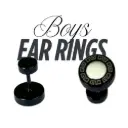 Boys Earring Black Colour With Strong Grip Fashionable Earrings For Boys Pack of 2