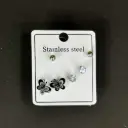 Butterfly Earring Silver Rounded Ball Earring Pack of 3 Fashionable Earring