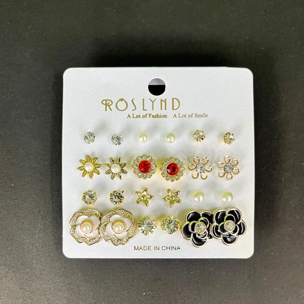 Multiple Earrings Set, Pack of 12 Fashionable Earrings for Beauties