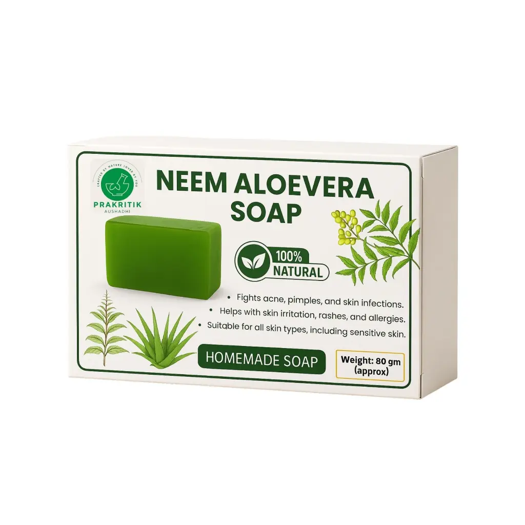 Neem Aloe Vera Soap Prakritik Aushadhi Soap to Cure Pimples Skin Infections