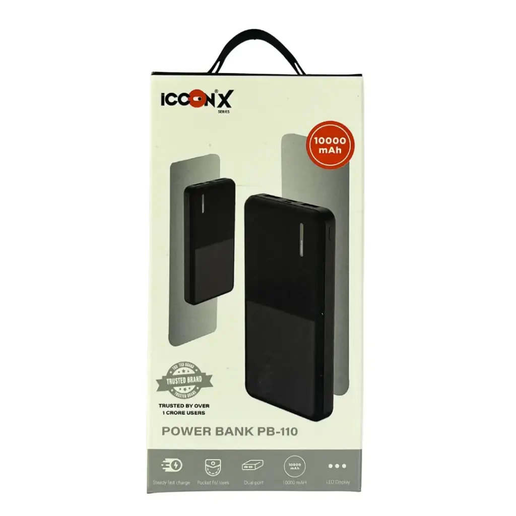 Powerbank for Mobile Charging with Charging Cable 10000 mAh