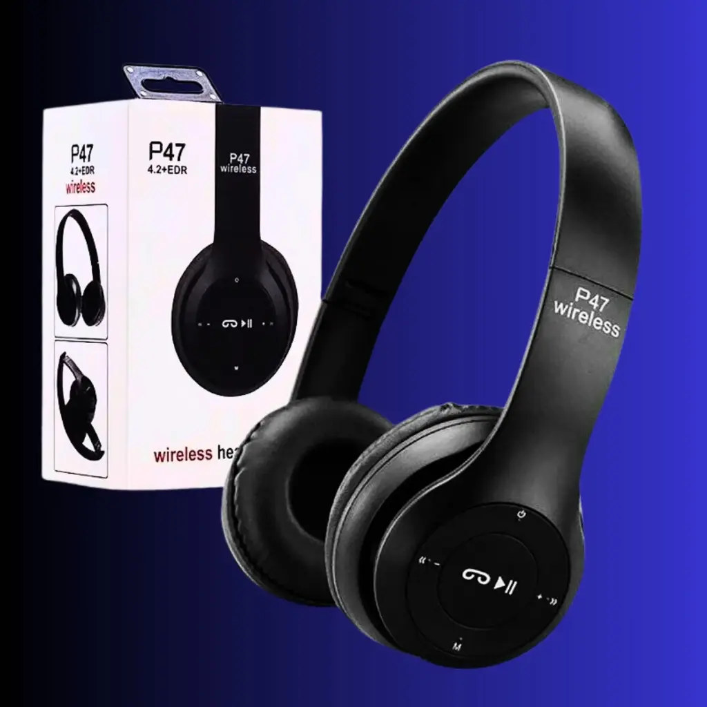Bluetooth Headphone in Black Wireless Headphone