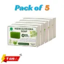 Pack of 5 Neem Aloe Vera Soap Prakritik Aushadhi Soap to Cure Pimples Skin Infections