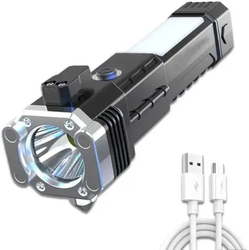 Hammer Torch With 4 In 1 Light Modes Plus A Sharp Blade To Cut Ropes/Seatbelt With 4 Small Magnet Feature