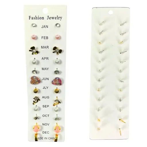 Multiple Designs Earring, Pack of 12 Fashionable Earring Fashion Jewellry Beautiful Earrings