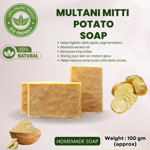 Multani Mitti Potato Soap Prakritik Aushadhi Soap Natural Homemade Soap
