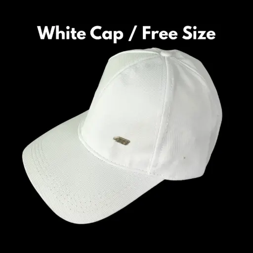 White Cap Trending Adjustable White Cotton Cap