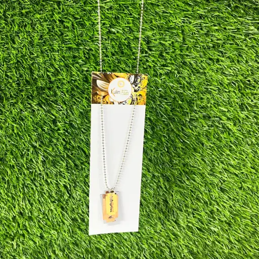 Razor Blade Pendant Locket with Rounded Ball Chain